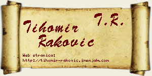 Tihomir Raković vizit kartica